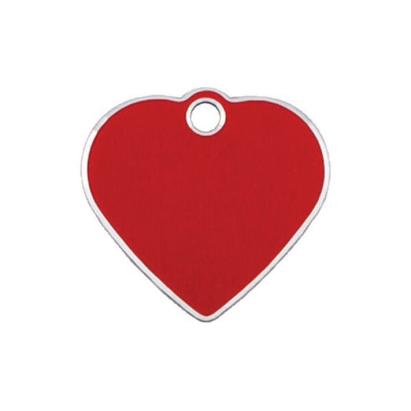 Adressanhänger mit Gravur - Herz klein - rot mit Silberrand
