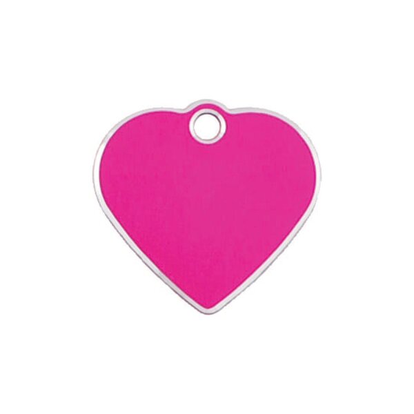 Adressanhänger mit Gravur - Herz klein - pink mit Silberrand