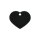 Adressanhänger mit Gravur - Herz groß - schwarz mit Silberrand