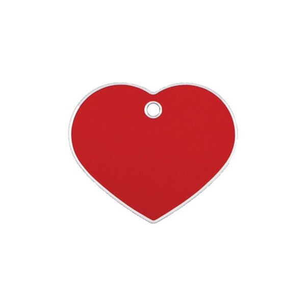 Adressanhänger mit Gravur - Herz groß - rot mit Silberrand