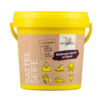 B & E Leder Pflege 2 x 1000 ml - Bienenwachs-Lederpflege-Balsam + Sattelseife mit Schwamm