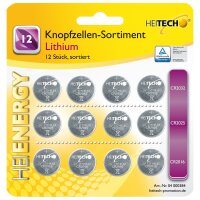 Heitech Lithium Knopfzellen-Sortiment 12 tlg.