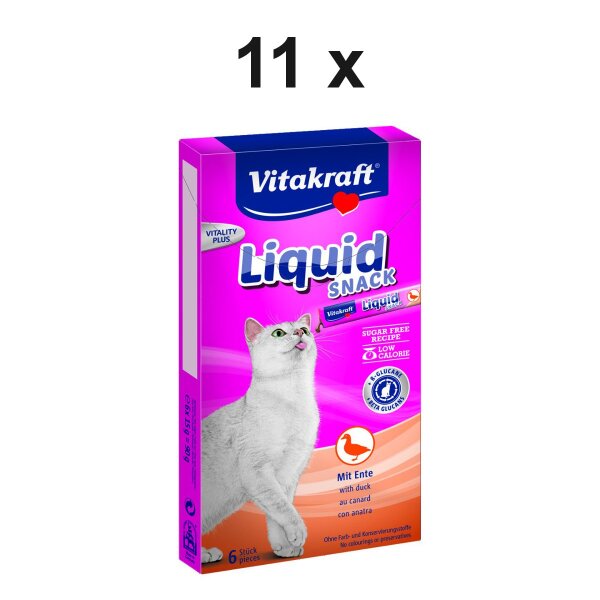 Vitakraft Katzensnack Cat Liquid Snack Ente - 11 x 90g