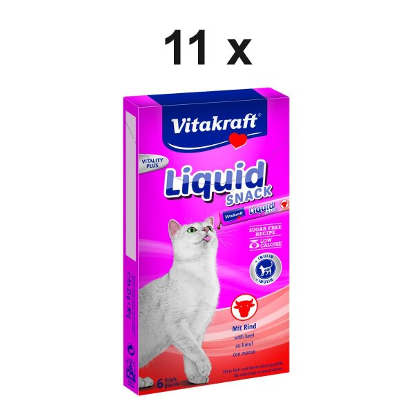 Vitakraft Katzensnack Cat Liquid Snack Rind - 11 x 90g
