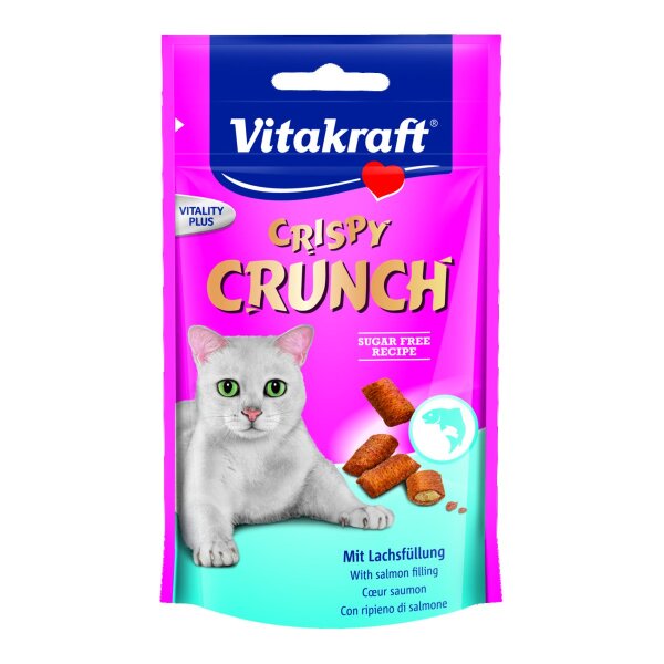 Vitakraft Katzensnack Crispy Crunch mit Lachs - 8 x 60g