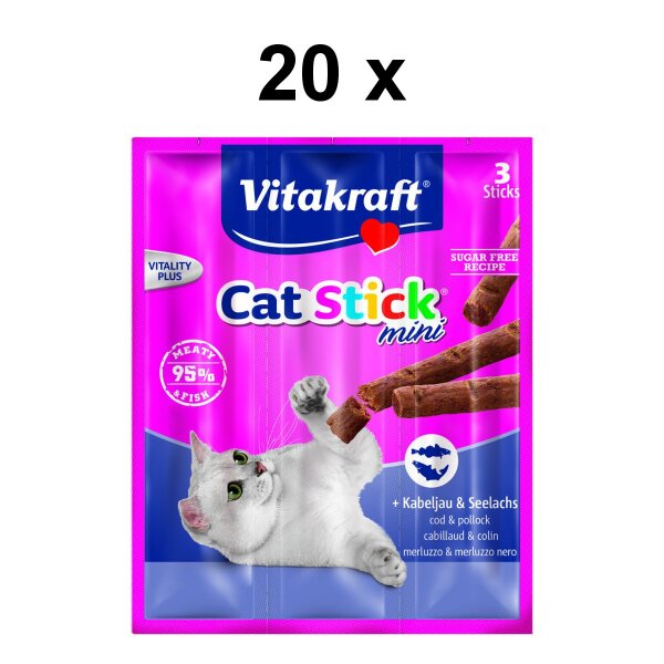 Vitakraft Katzensnack Cat-Stick mini Kabeljau & Seelachs - 60 x 6g