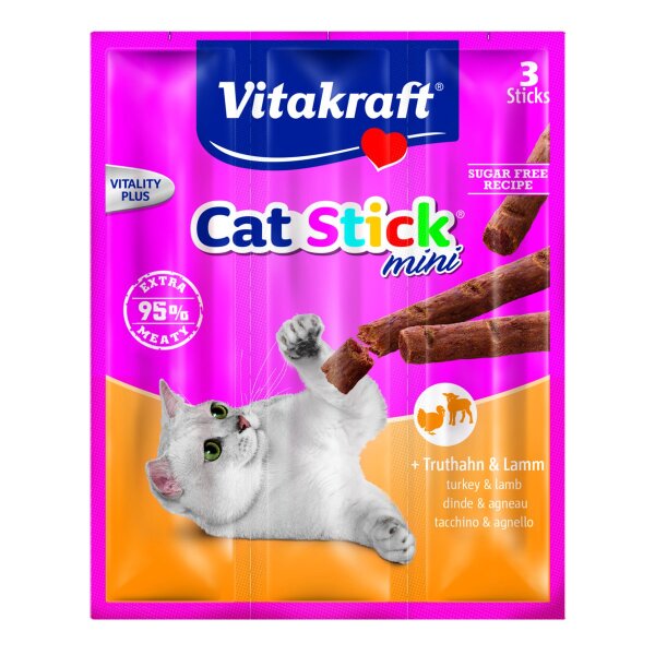 Vitakraft Katzensnack Cat-Stick mini Truthahn & Lamm - 3 x 6g