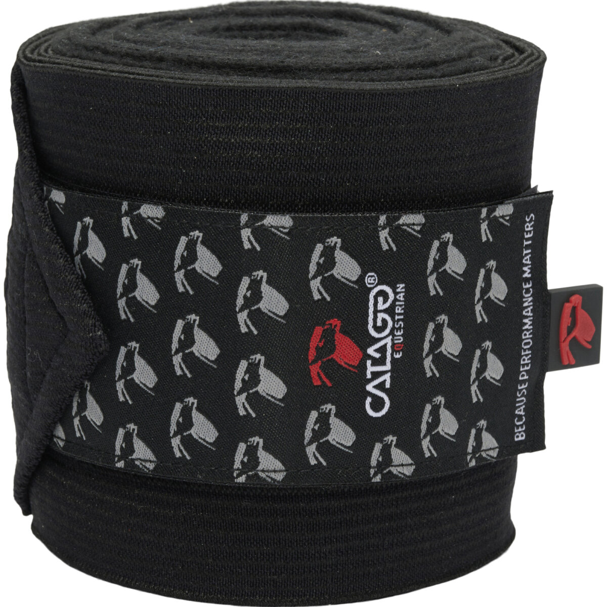 CATAGO elastische Fleecebandagen schwarz Bandagen für Pferde Beine 4 Stück 