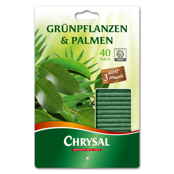 Chrysal Grünpflanzen & Palmen Düngestäbchen - 40 Stück