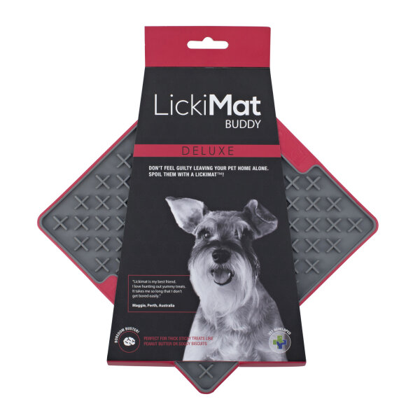 LickiMat Buddy Tuff - TRP Schleckmatte für Hunde - rot - 20 cm