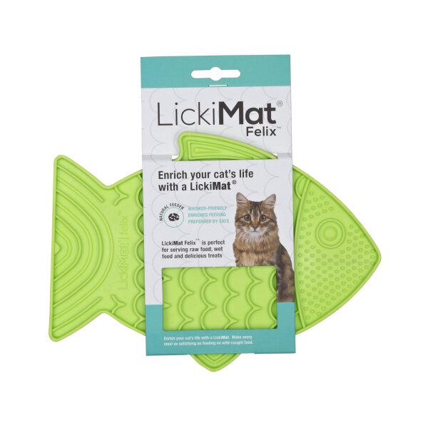 LickiMat Felix - Schleckmatte aus Naturgummi für Katzen - grün