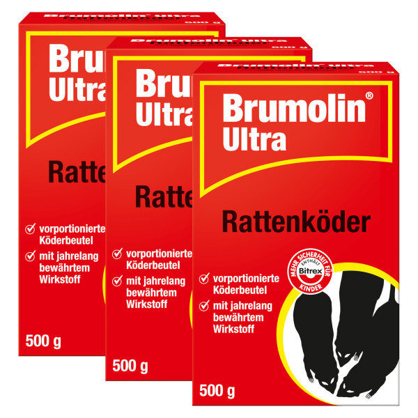 Brumolin Ultra Rattenköder - 3x 500 g