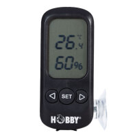Hobby Terra Check, digitales Hygrometer / Thermometer mit Saugnapf