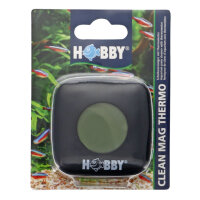 Hobby Clean Mag Thermo - Scheibenreiniger mit Thermometer für Aquarien