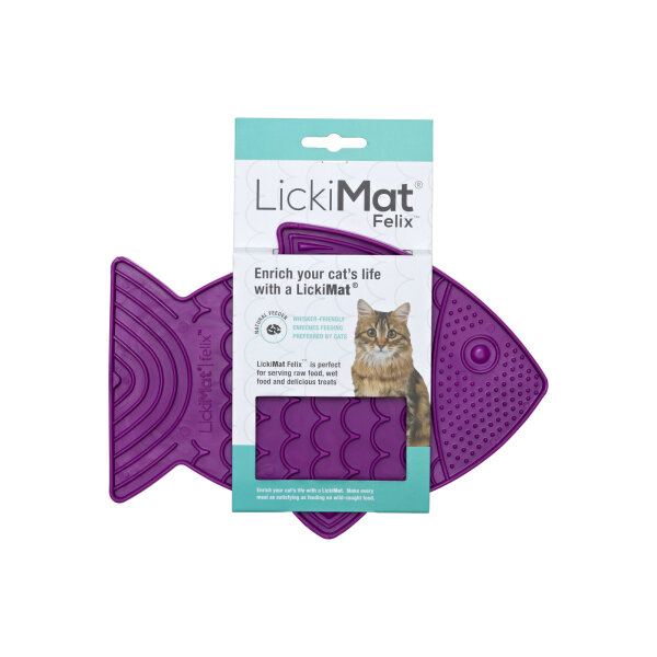 LickiMat Felix - Schleckmatte aus Naturgummi für Katzen - lila