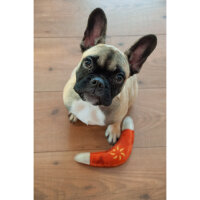 Aumüller Hundespielzeug aus Leder - Boomerang, orange