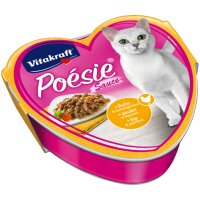 Vitakraft Katzenfutter Poesie - 15x Huhn und Gartengemüse + 15x Pute in Käsesauce
