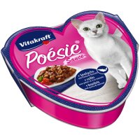Vitakraft Katzenfutter Poesie - 15x Huhn und Gartengemüse + 15x Seelaachs mit Pasta und Tomate