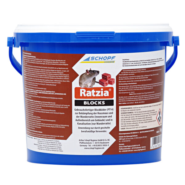 Schopf Ratzia Blocks - zur Bekämpfung von Ratten und Mäusen - 3 kg