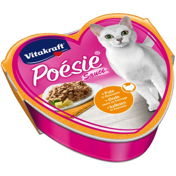 Vitakraft Katzenfutter Poesie Sauce, Pute in Käsesauce - 30 Schalen